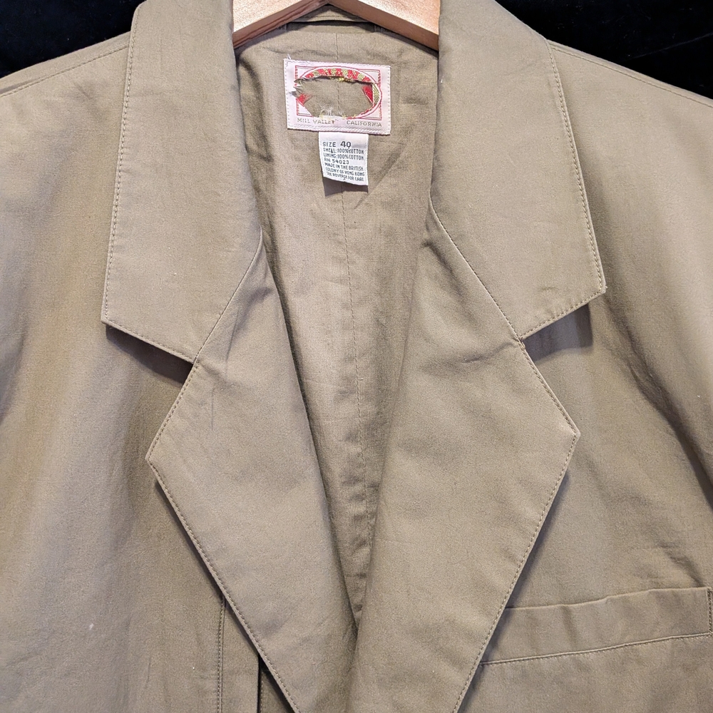 HTF Vintage 80s Banana Republic Khaki Men's Tavel Blazer Jacket w. Pockets 40R - Picture 3 of 9